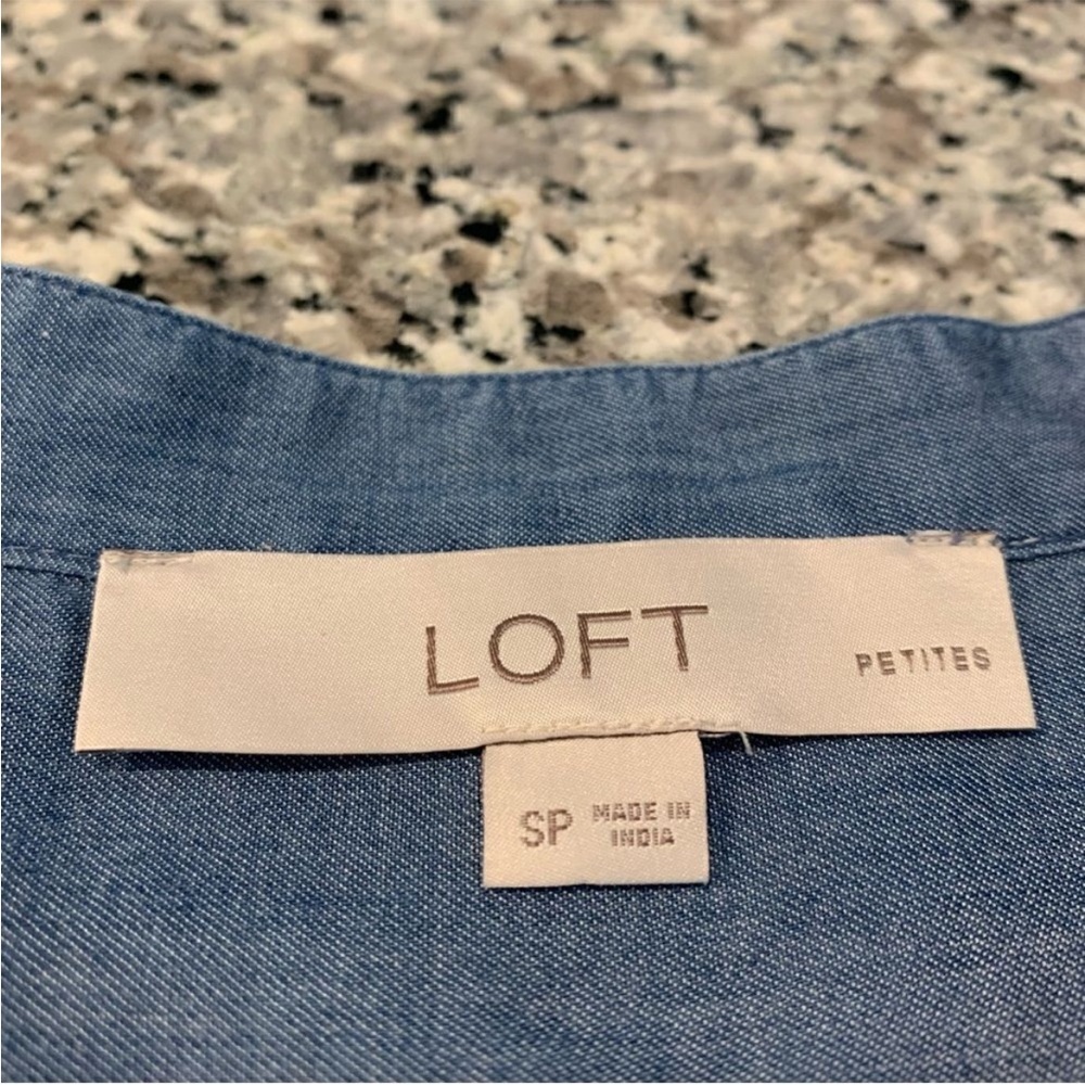 LOFT Top SP Ruffle Blue - Picture 3 of 5